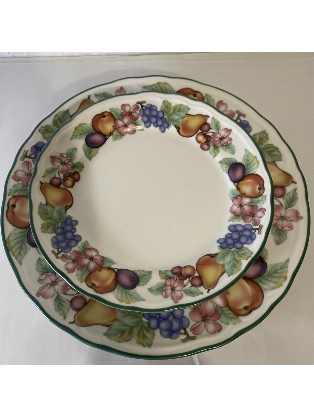 Vtg Noritake Epoch Market Day Fruit Korea Set Of 7 Plates 3 Big 4 Small